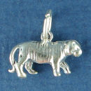 Tiger Charm Sterling Silver Pendant in 3D