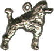 Dog Poodle Charm Sterling Silver Pendant Standing in 3D