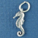 Seahorse Small 3D Sterling Silver Charm Pendant