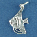 Fish Angelfish 3D Sterling Silver Charm Pendant