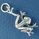 Jumping Frog Charm Sterling Silver