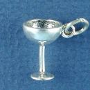 Wine Glass 3D Sterling Silver Charm Favor for Wedding Charm Bracelet