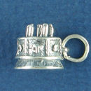 Birthday Cake with Candles 3D Sterling Silver Charm Pendant