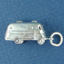 Travel Trailer RV Motor Home 3D Sterling Silver Charm Pendant