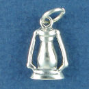 Lantern for Camping 3D Sterling Silver Charm Pendant