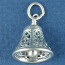 Wedding Bell 3D Sterling Silver Charm Favor for Wedding Charm Bracelet