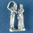 Wedding Bride and Groom 3D Sterling Silver Charm Favor for Wedding Charm Bracelet