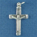 Cross Modern Holy Crucifix Style with Christ Sterling Silver Charm Pendant