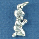 Religious Christian Praying Boy Sterling Silver Charm Pendant
