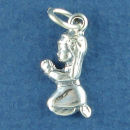 Religious Christian Praying Girl Sterling Silver Charm Pendant