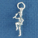 School Drill Team Dancer 3D Sterling Silver Charm for Charm Bracelet or Necklace