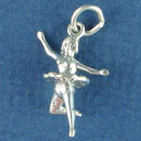 Ballerina 3D Ballet Dance Sterling Silver Charm Pendant