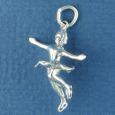 Ice Skater 3D Sports Sterling Silver Charm Pendant