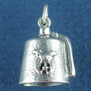Shriner and Mason Lodge Fez Hat 3D Sterling Silver Charm Pendant