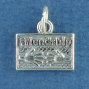 Friendship Plate Two Out Stretched Hands Sterling silver Charm Message Pendant