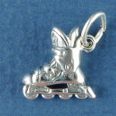 Rollerblade Inline Skate 3D Sterling Silver Charm Pendant