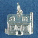 House with Chimney Sterling Silver Charm Pendant