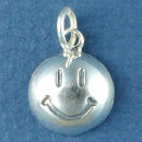Smiley Face Symbol Sterling Silver Charm Pendant