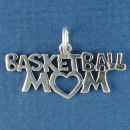 Basketball Mom Sports Sterling Silver Charm Pendant