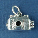Camera with Birdie Moveable 3D Sterling Silver Charm