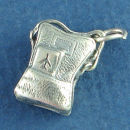 Airline Carry on Bag Luggage Charm Sterling Silver Pendant