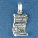 Graduation Diploma Unrolled 3D Sterling Silver Charm