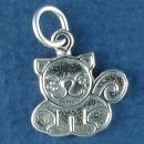 Cat Sterling Silver Charm Pendant