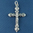 Crucifix Cross with Jesus Sterling Silver Charm Pendant
