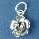 Flower: Rose Bud 3D Sterling Silver Charm Pendant