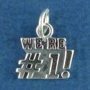 Were #1! Word Phrase Sports Sterling Silver Charm Pendant