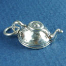 Tea Pot 3D Tea Kettle Sterling Silver Charm Pendant