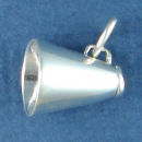 Cheerleader Megaphone 3D Sterling Silver Charm Pendant