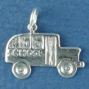 School Bus Sterling Silver Charm Pendant add to a Charm Bracelet