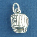 Baseball Glove 3D Sports Sterling Silver Charm Pendant