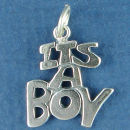 Baby: Its A Boy Sterling Silver Charm Pendant