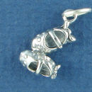 Baby or Child's Maryjane Shoes 3D Sterling Silver Charm Pendant
