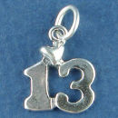 Jewish Bat Mitzvah 13 with Heart Sterling Silver Charm Pendant Perfect for a Charm Bracelet