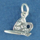 Artist Palette with Brush Art School Sterling Silver Charm Pendant
