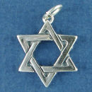 Religious Jewish Star of David Sterling Silver Charm Pendant