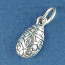 Easter Egg Sterling Silver Charm Pendant Perfect Size for a Charm Bracelet