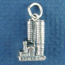 Tour: Marina City Towers 3D Sterling Silver Charm Pendant