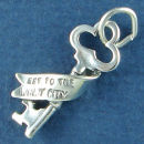 Tour: Chicago Key to Windy City 3D Word Phase Sterling Silver Charm Pendant