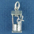 Wishing Well 3D Sterling Silver Charm Pendant