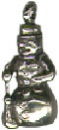 Christmas Snowman Winter 3D Sterling Silver Charm for Bracelet or Necklace