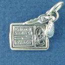 Driver License Woman with Set of Car Keys Sterling Silver Charm Pendant