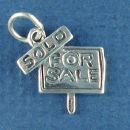 Home For Sale Sign Realtor Occupation Sterling Silver Charm Pendant