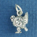 Turkey 3D Sterling Silver Charm Pendant great Thank Giving and Christmas Presents