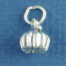 Pumpkin 3D Sterling Silver Charm Pendant