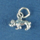 Dog, Bulldog Small 3D Sterling Silver Charm Pendant add to a Charm Bracelet
