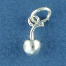 Cherry Fruit 3D Food Sterling Silver Charm Pendant